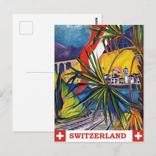 Zwitserland per trein, oldtimers briefkaart (Voorkant / Achterkant)