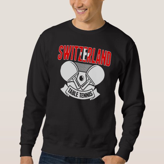 Zwitserland Ping Pong Swiss Table Tennis Support Trui (Voorkant)