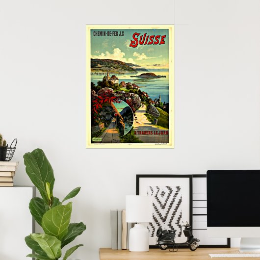 Zwitserland poster van vintage (Thuiskantoor)