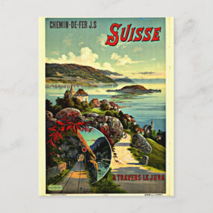 Zwitserland poster van vintage briefkaart