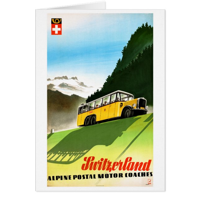 Zwitserland Poster Vintage-reisreis teruggezet (Voorkant)