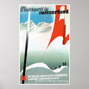 Zwitserland Poster Vintage-reisreis teruggezet
