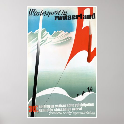Zwitserland Poster Vintage-reisreis teruggezet (Voorkant)