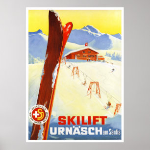Zwitserland Poster Vintage-reisreis teruggezet