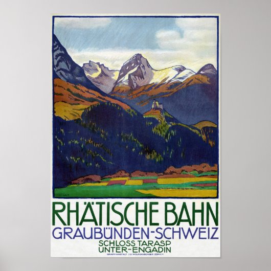 Zwitserland Poster Vintage-reisreis teruggezet (Voorkant)