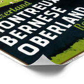 Zwitserland Poster Vintage-reisreis teruggezet (Hoek)