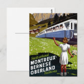 Zwitserland Poster Vintage-reisreis teruggezet Briefkaart (Voorkant / Achterkant)