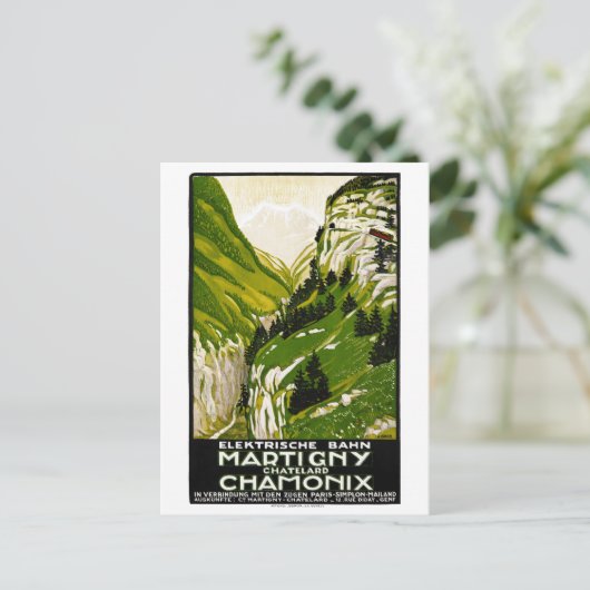 Zwitserland Poster Vintage-reisreis teruggezet Briefkaart (Staand voorkant)