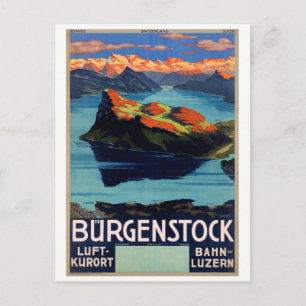 Zwitserland Poster Vintage-reisreis teruggezet Briefkaart