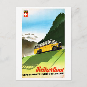 Zwitserland Poster Vintage-reisreis teruggezet Briefkaart