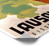 Zwitserland Poster voor reizen tussen Lausanne Ouc (Hoek)