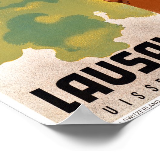 Zwitserland Poster voor reizen tussen Lausanne Ouc (Hoek)