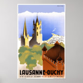 Zwitserland Poster voor reizen tussen Lausanne Ouc (Voorkant)