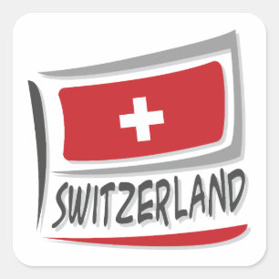 Zwitserland Pride X Vlag Vierkante Sticker