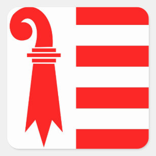 zwitserland regio canton jura vlag vierkante sticker