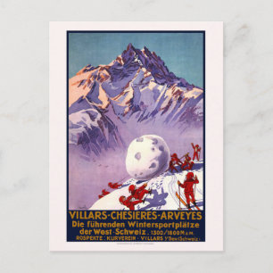 Zwitserland Reis Ski Briefkaart