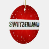 Zwitserland Reisfoto's Snowflake Kerstmis Keramisch Ornament (Rechts)