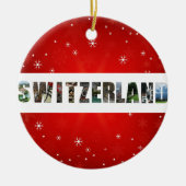 Zwitserland Reisfoto's Snowflake Kerstmis Keramisch Ornament (Voorkant)