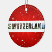 Zwitserland Reisfoto's Snowflake Kerstmis Keramisch Ornament (Links)