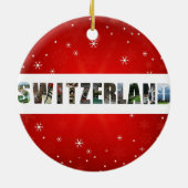 Zwitserland Reisfoto's Snowflake Kerstmis Keramisch Ornament (Achterkant)