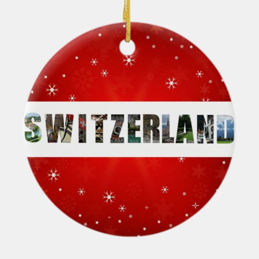 Zwitserland Reisfoto's Snowflake Kerstmis Keramisch Ornament (Achterkant)