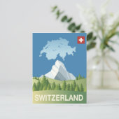 Zwitserland Reisposter Briefkaart (Staand voorkant)