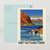 Zwitserland Reisposter Briefkaart (Voorkant / Achterkant)