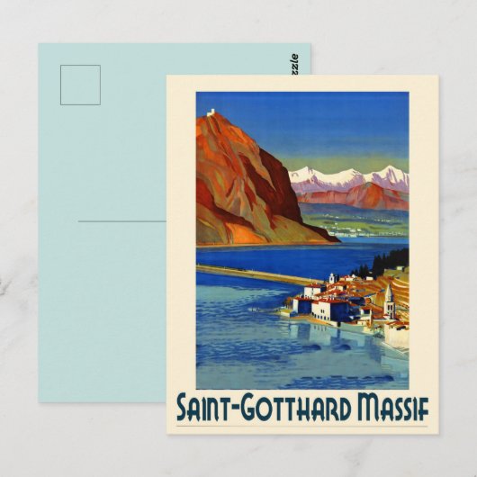 Zwitserland Reisposter Briefkaart (Voorkant / Achterkant)