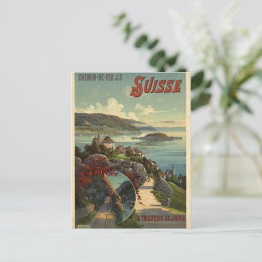 Zwitserland Reisposter Briefkaart (Staand voorkant)