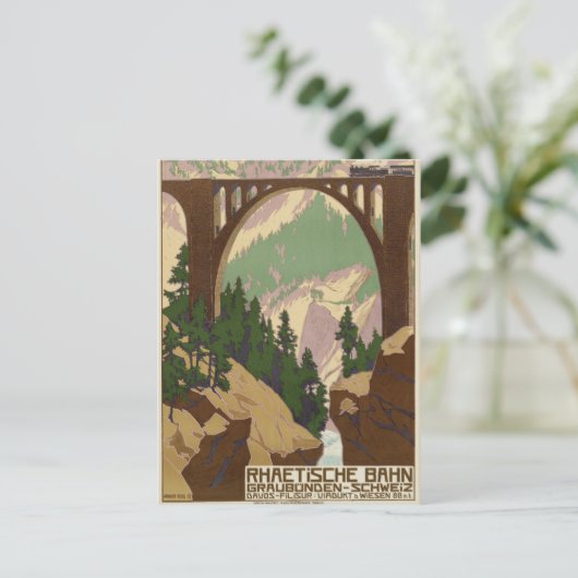 Zwitserland Reisposter Briefkaart (Staand voorkant)