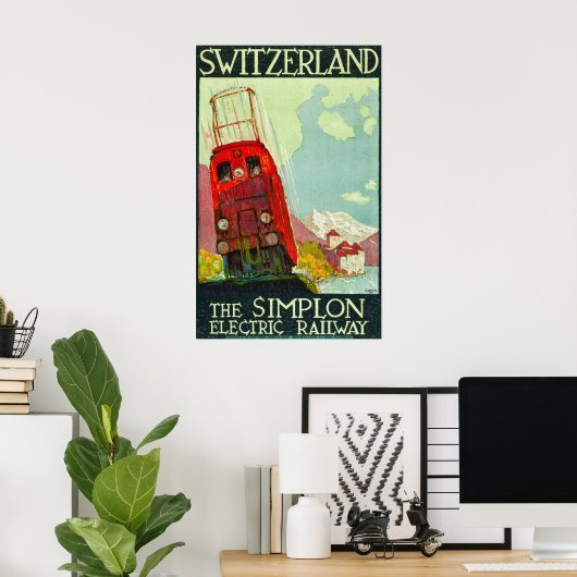 Zwitserland Reisposter, elektrische spoorweg Poster (Thuiskantoor)