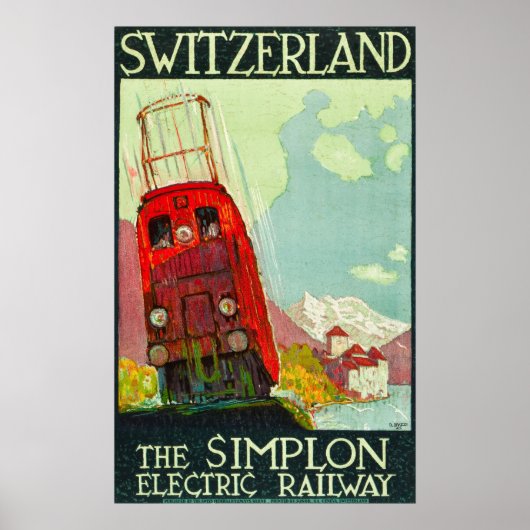 Zwitserland Reisposter, elektrische spoorweg Poster (Voorkant)