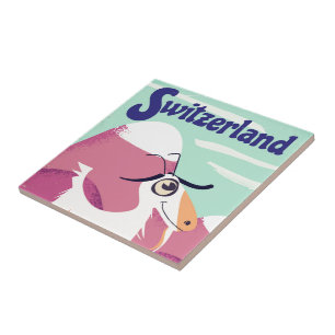 Zwitserland Reisposter in vintage stijl Tegeltje