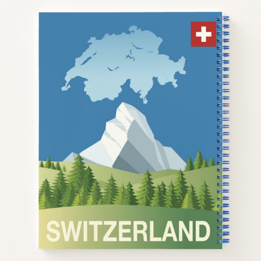 Zwitserland Reisposter Notitieboek (Achterkant)