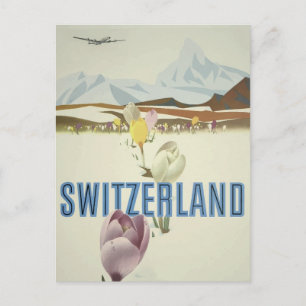 Zwitserland Reisposter Prentbriefkaart Briefkaart