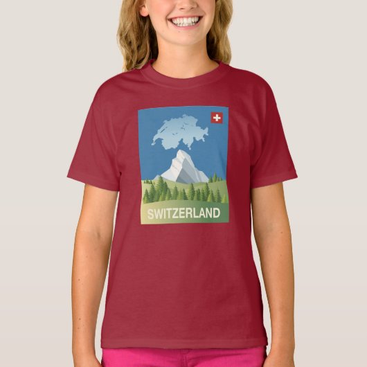 Zwitserland Reisposter T-shirt (Voorkant)