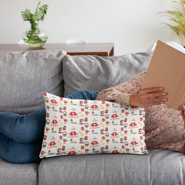 Zwitserland Reissouvenirs geïnspireerd patroon Accent Kussen (Creator heeft geüpload)