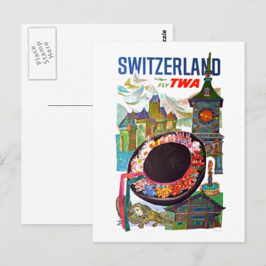  Zwitserland reizen Briefkaart (Voorkant / Achterkant)