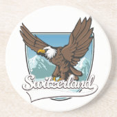 Zwitserland Reizen Logo Zandsteen Onderzetter (Voorkant)