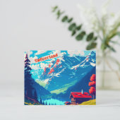 Zwitserland Retro Alpine Chalet Travel Briefkaart (Staand voorkant)
