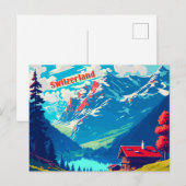 Zwitserland Retro Alpine Chalet Travel Briefkaart (Voorkant / Achterkant)