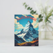 Zwitserland Retro Matterhorn Berg Briefkaart (Staand voorkant)