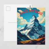 Zwitserland Retro Matterhorn Berg Briefkaart (Voorkant / Achterkant)