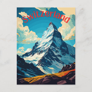 Zwitserland Retro Matterhorn Berg Briefkaart