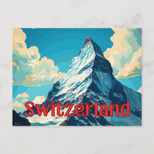 Zwitserland Retro Matterhorn Mountain Travel Briefkaart
