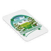 Zwitserland retro reislogo magneet (Rechterzijde)