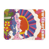 Zwitserland Retro-reisposter Magneet (Horizontaal)