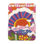Zwitserland Retro-reisposter Magneet (Verticaal)