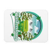 Zwitserland retro reizen logo magneet (Horizontaal)