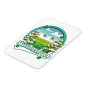 Zwitserland retro reizen logo magneet (Linkerzijde)
